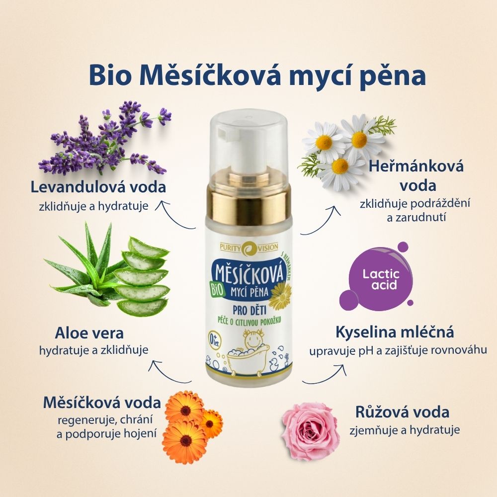 Bio Körömvirágos Tisztító Hab Gyermekeknek
